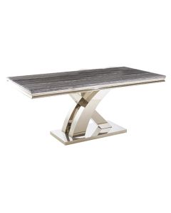 Mayfair Large Ceramic Marble 180cm Dining Table In Grey