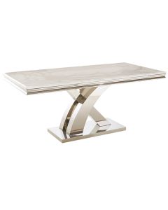 Mayfair Large Ceramic Marble 180cm Dining Table In White