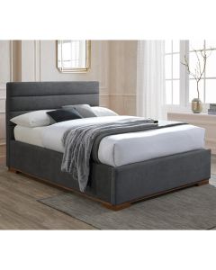 Mayfair Ottoman Fabric Double Bed In Dark Grey