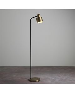 Mayfield Task Floor Lamp In Matt Antique Brass And Matt Black