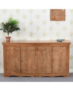 Artwork Solid Mango Wood Sideboard With 4 Doors In Oak