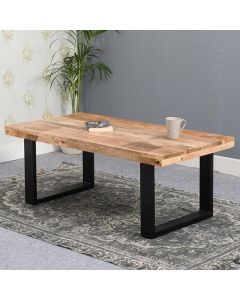 Surrey Solid Mango Wood Coffee Table In Rough Swan