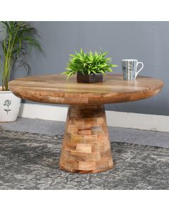 Surrey Solid Mango Wood Coffee Table Mushroom Style In Rough Swan