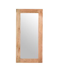 Surrey Solid Mango Wood Extra Long Wall Mirror In Rough Swan