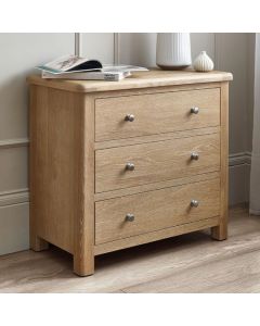 Memphis Wooden Chest Of 3 Drawers In Limed Oak