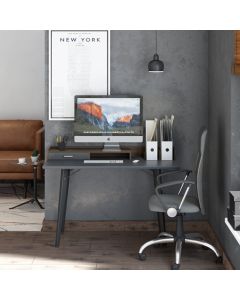 Memphis Wooden Computer Desk In Grey And Walnut