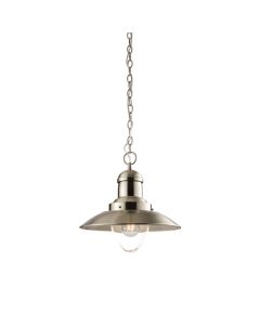 Mendip Clear Glass Ceiling Pendant Light In Satin Nickel