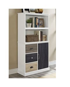 Mercer Wooden Storage Bookcase In White