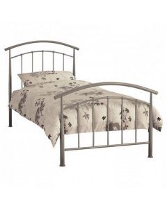 Mercury Metal Single Bed In Pearl Silver