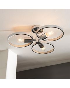 Merola 3 Lights Semi Flush Ceiling Light In Chrome