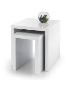 Metro Wooden Nest Of Tables In White High Gloss