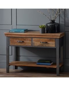 Metropolis Wooden 2 Drawers Console Table In Acacia