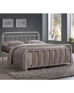 Miami Metal King Size Bed In Ivory