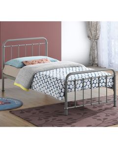 Miami Metal Single Bed In Pebble