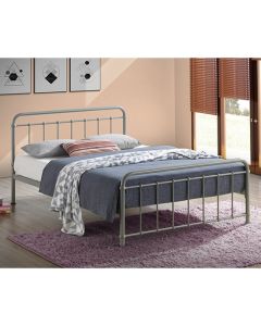 Miami Metal Small Double Bed In Pebble