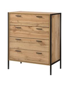 Michigan Wooden Chest Of Drawers In Oak Effect With 4 Drawers