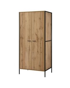 Michigan Wooden Wardrobe In Oak Effect With 2 Doors