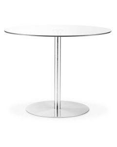 Milan Round Glass Dining Table With Chrome Pedestal