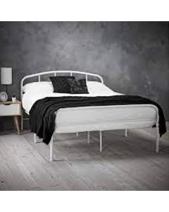 Milton Metal King Size Bed In White