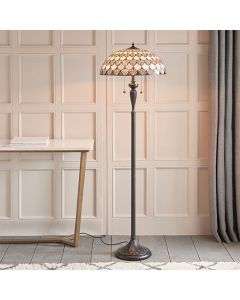 Missori Tiffany Glass Floor Lamp In Dark Bronze