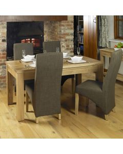 Mobel Extending Wooden Dining Table In Oak With 6 Grey Chairs