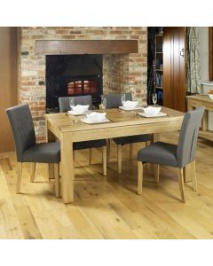 Mobel Extending Wooden Dining Table In Oak With 6 Vrux Slate Chairs