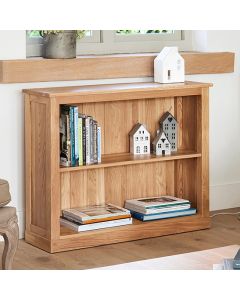 Mobel Low Wooden Open Bookcase In Oak