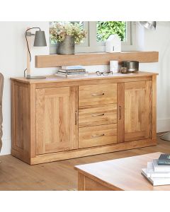 Mobel Wooden 2 Doors 3 Drawers Sideboard In Oak