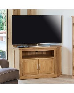 Mobel Corner Wooden 2 Doors TV Stand In Oak