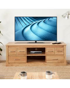 Mobel Wooden 6 Drawers 1 Shelf TV Stand In Oak