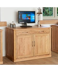 Mobel Wooden Hidden Home Office Computer Desk In Oak