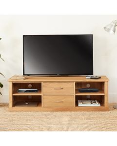 Mobel Wooden Mounted Widescreen TV Stand In Oak