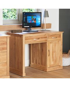 Mobel Wooden Single Pedestal Computer Desk In Oak