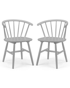 Modena Curved Back Grey Wooden Dining Chairs In Pair