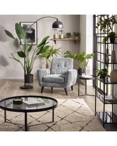 Monza Contract Standard Fabric 1 Seater Sofa In Dove Grey
