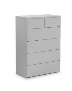 Monaco Chest Of Drawers In Grey High Gloss With 6 Drawers
