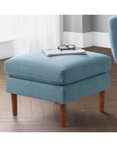 Monza Linen Fabric Ottoman In Blue