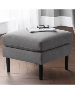 Monza Linen Fabric Upholstered Ottoman In Grey