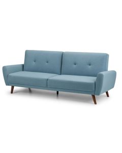 Monza Linen Fabric Upholstered Sofabed In Blue