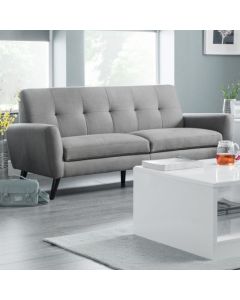 Monza Linen Fabric Upholstered Sofabed In Grey