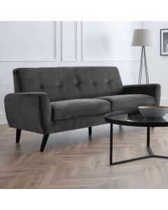 Monza Velvet 2 Seater Sofa In Dark Grey