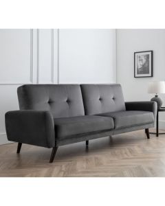 Monza Velvet Sofa Bed In Dark Grey