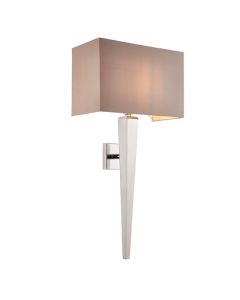 Moreto Grey Fabric Table Lamp In Chrome