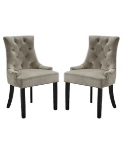 Morgan Beige Fabric Dining Chairs In Pair