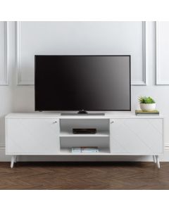 Moritz Wooden 2 Doors TV Stand In White