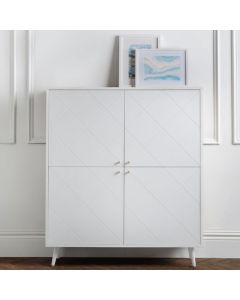 Moritz Wooden 4 Doors Storage Cabinet In White