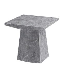 Multan Marble Lamp Table In Grey Lacquer