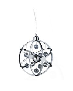 Muni 390mm Clear Glass Ceiling Pendant Light In Polished Chrome