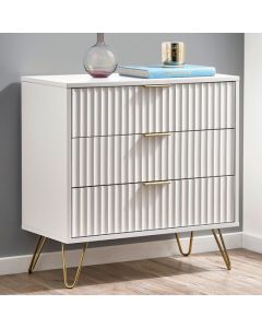 Murano Wooden Chest Of 3 Drawers In Matt White