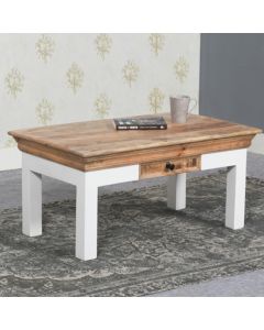 Alfie Solid Mango Wood Coffee Table With 1 Drawer In Oak